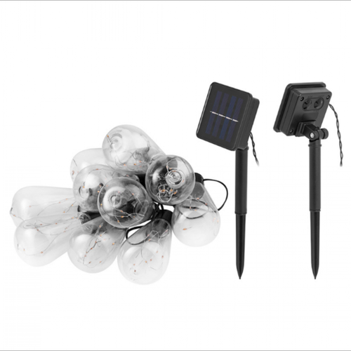 Sans Marque - Guirlande solaire de jardin Tracer TRAOSW46912  100 LED 10 ampoules Sans Marque  - Guirlandes lumineuses Noir