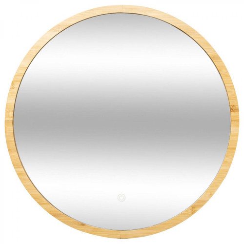 Sans Marque - Miroir rond D57 bambou LED 5Five - Naturel clair - Miroirs