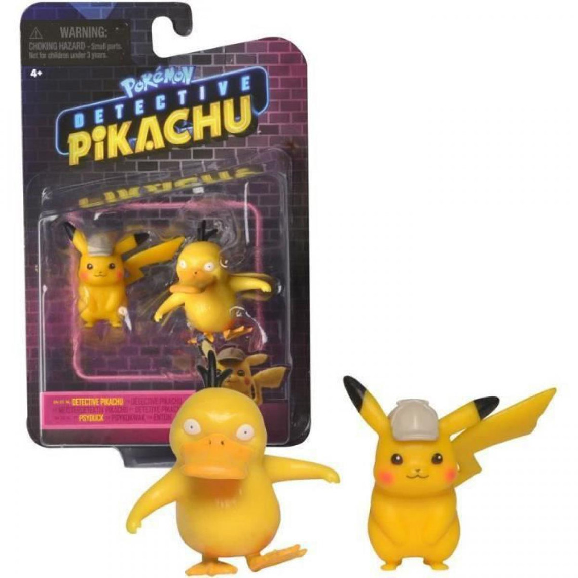 Films et séries Sans Marque POKEMON - film Detective Pikachu - Pack de 2 figurines 5 cm - Pikachu + Psykokwak