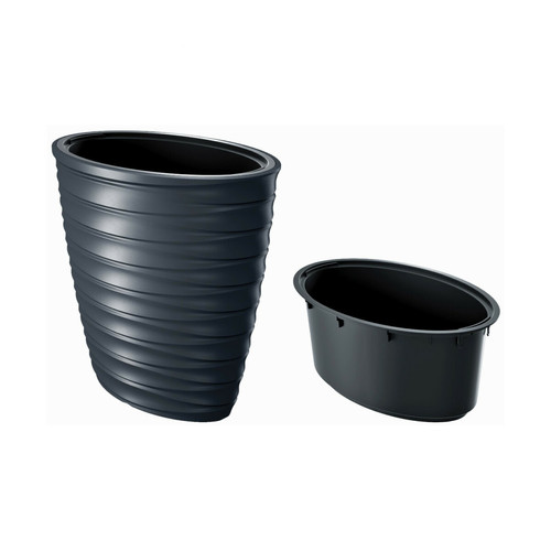 Sans Marque - Pot à fleurs Prosperplast Freze DPFEE600-S433 avec insert - ovale- couleur anthracite - 24.0/74.0 L Sans Marque  - Pots, cache-pots