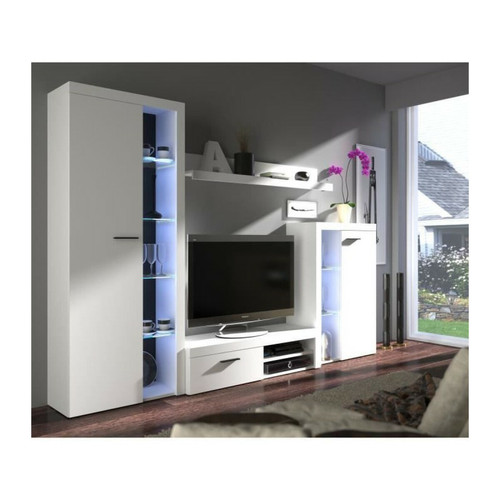 Sans Marque - RUMBA Meuble TV contemporain blanc mat - L 120 cm Sans Marque  - Meubles TV, Hi-Fi