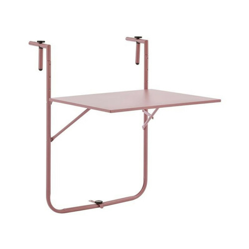 Sans Marque - Table de balcon rabattable - En acier - Rose - 60 x 78 x 86-101 cm Sans Marque  - Table rabattable balcon