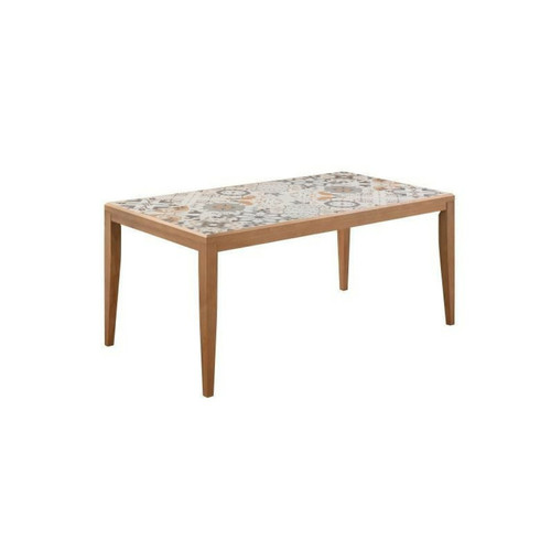 Ensembles tables et chaises Sans Marque Table de jardin en bois - 162 cm - Bois de pin du Chili + carrelage ceramique mosaique