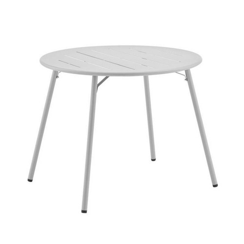Sans Marque - Table de jardin ronde - 90 cm - Acier - Gris Sans Marque  - Ensemble table ronde et chaise