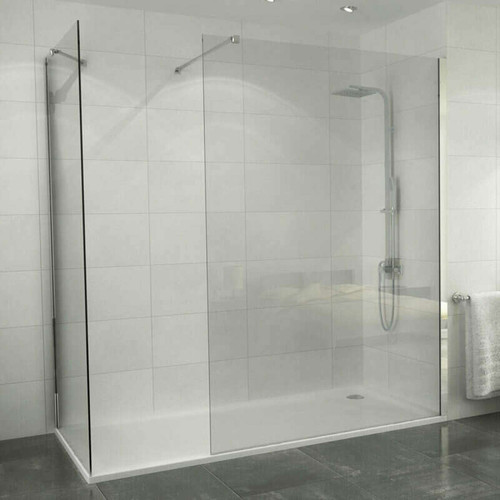 Accessoires de salle de bain Sanycces - Verre Fixe 100Cm. Single Chrome Clear H:2M E:8Mm
