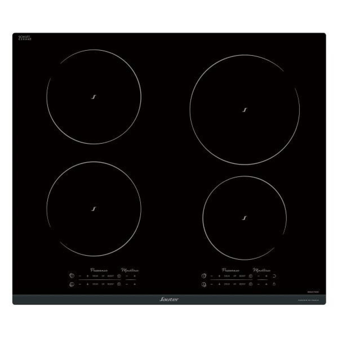 Sauter Table de cuisson induction 60cm 4 feux 7400w noir - spi9643b - SAUTER