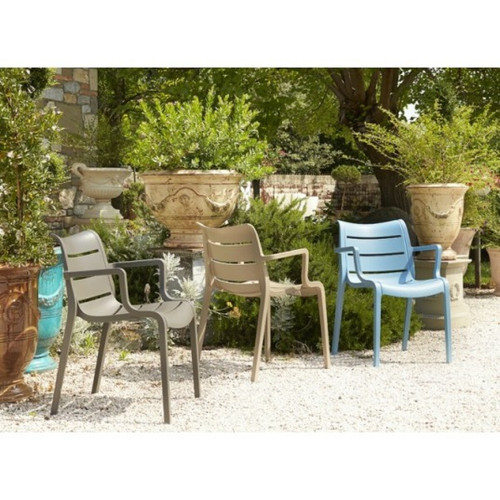 Scab Fauteuil Lot de 4 chaises Sunset empilable bleu azur