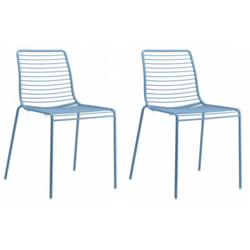 Scab - Chaise Lot de 2 chaises acier Summer bleu azur - Chaises Scab