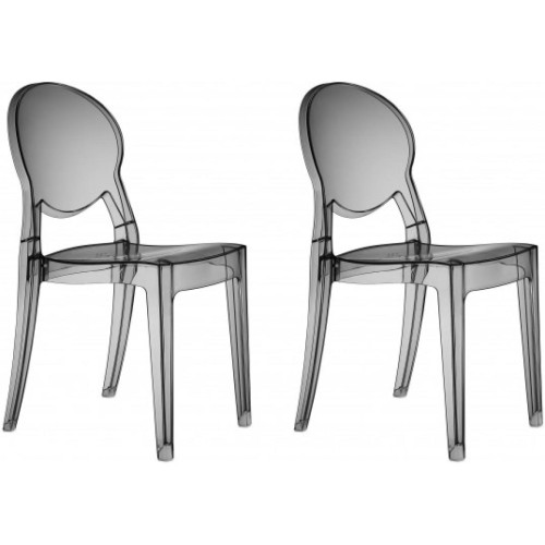 Scab - Chaise Lot de 2 chaises Igloo transparente fumé - Chaises Scab