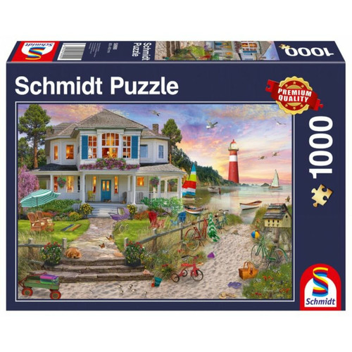 Schmidt Spiele - Schmidt Spiele-La Maison de Plage, Puzzle de 1000 pièces, 58990, Coloré Schmidt Spiele  - Puzzles