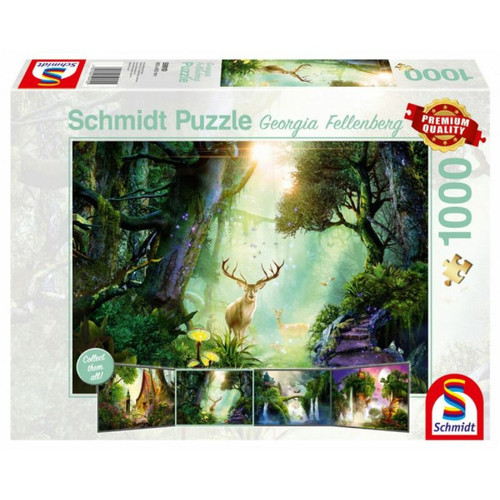 Schmidt - Schmidt Spiele- Georgia Fellenberg, Cerf dans la forêt, Puzzle de 1000 pièces, 59910, Coloré Schmidt  - Jeux & Jouets