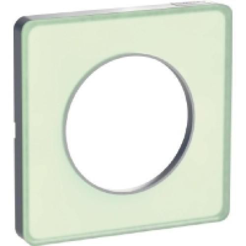 Schneider Electric - plaque schneider electric odace touch - 1 poste - translucide vert - liseré alu - Interrupteurs et prises en saillie