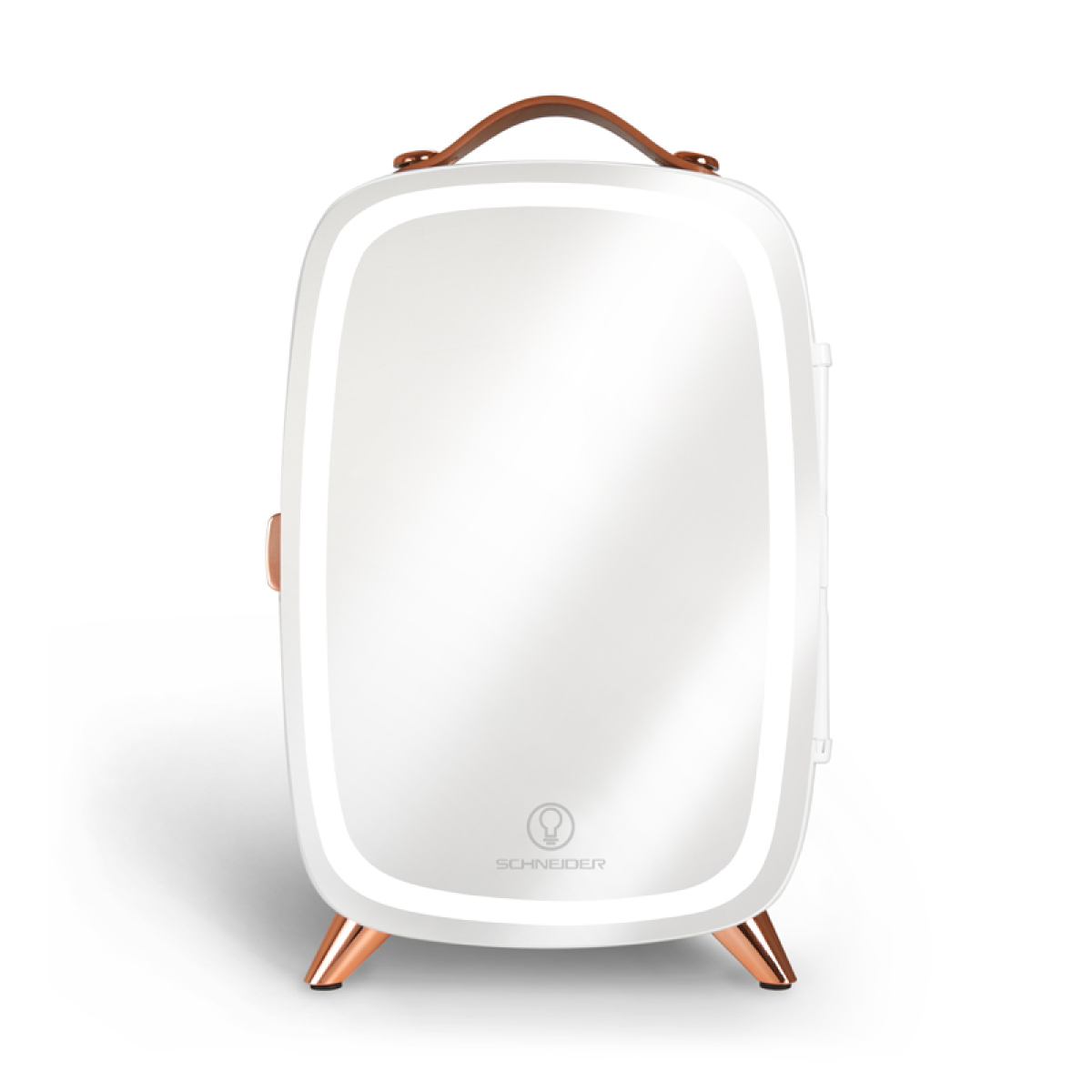 SCMF6W - Mini frigo cosmétique 5L - Fonction froid - Moteur brushless - Miroir avec LED - 1 étagère - 240W - Blanc