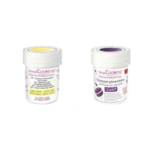 Scrapcooking - 2 colorants alimentaires en poudre - violet-jaune pastel Scrapcooking  - Kits créatifs