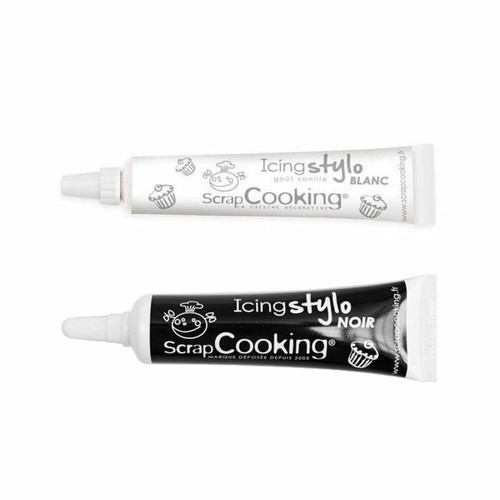 Scrapcooking - 2 stylos de décoration gâteau - blanc & noir Scrapcooking  - Kits créatifs