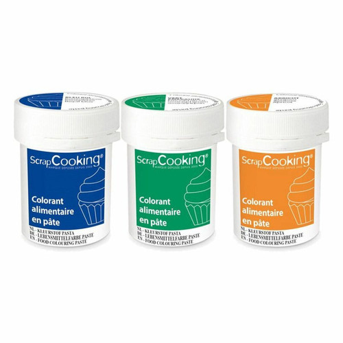 Scrapcooking - 3 colorants alimentaires en pâte 20 g - abricot-émeraude-bleu roi Scrapcooking  - Kits créatifs