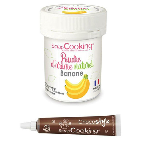 Kits créatifs Scrapcooking Arôme alimentaire naturel en poudre banane + Stylo chocolat
