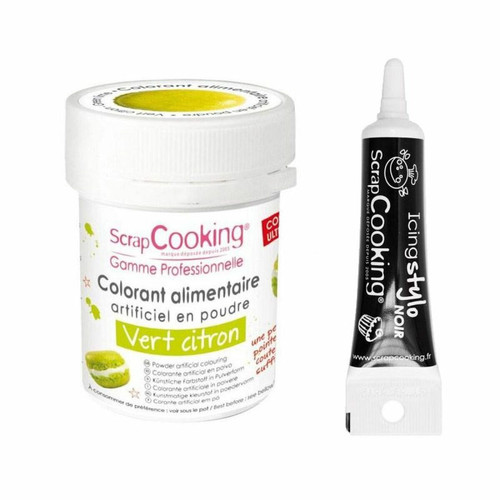 Scrapcooking - Colorant alimentaire Vert citron + Stylo glaçage noir Scrapcooking  - Kits créatifs