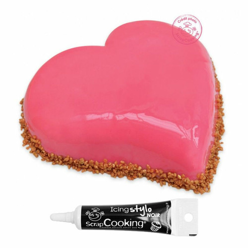 Scrapcooking - Moule à gâteau semi-rigide cœur + Stylo de glaçage noir Scrapcooking  - Kits créatifs Scrapcooking