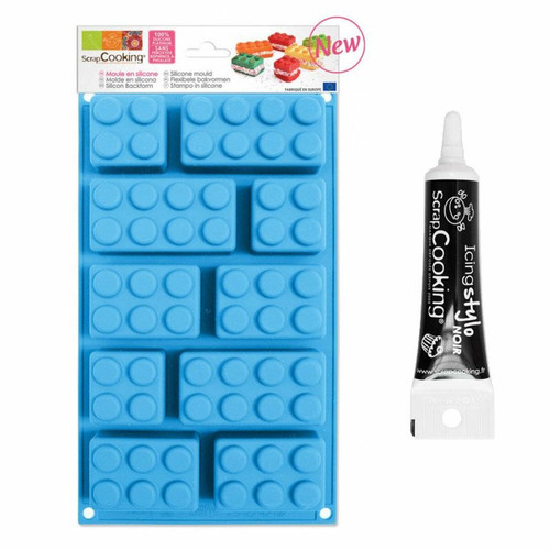 Scrapcooking - Moule silicone briques + Stylo de glaçage noir Scrapcooking  - Kits créatifs