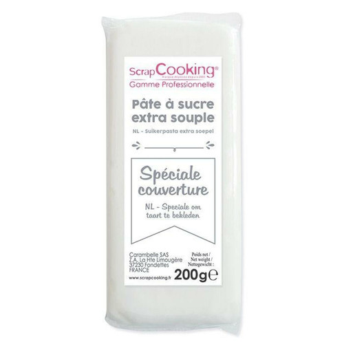 Scrapcooking - Pâte à sucre de couverture blanche 200 g Scrapcooking  - Scrapcooking