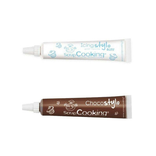 Scrapcooking - Stylo chocolat + Stylo glaçage bleu goût vanille Scrapcooking  - Kits créatifs