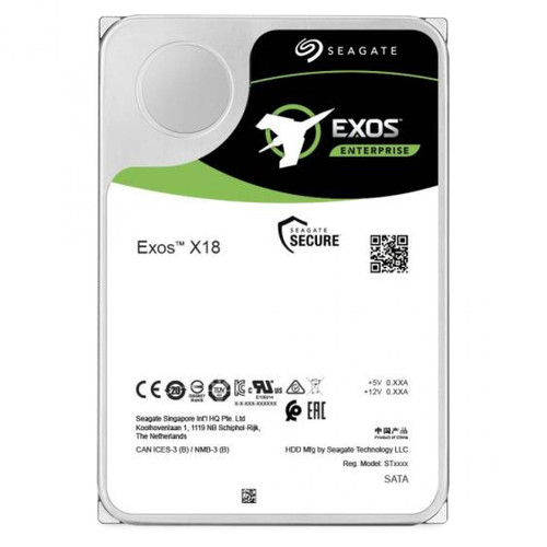 Seagate Exos X18 Disque Dur HDD Interne 12000Go 3.5" SATA 258Mo/s Noir