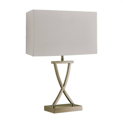 Searchlight - Lampe de table à 1 lumière, laiton antique, abat-jour crème, E14 Searchlight  - Luminaires