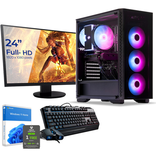 Sedatech - Pack PC Gamer • AMD Ryzen 7 5700X • RTX4060Ti • 32Go RAM • 2To SSD M.2 • Windows 11 • Moniteur 24" Sedatech - PC Fixe Gamer