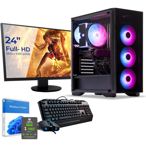 Sedatech - Pack PC Gamer • Intel i7-14700KF • RTX4060Ti • 32Go DDR5 • 2To SSD M.2 • Windows 11 • Moniteur 24" Sedatech - Ordinateur de Bureau Gaming
