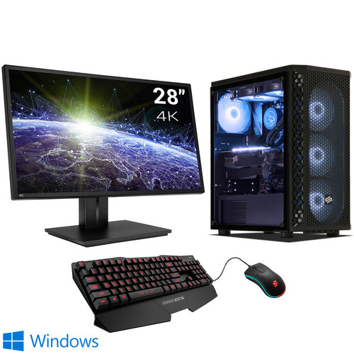 Sedatech - Pack PC Gamer Expert Watercooling • Intel i7-12700KF • RTX3060Ti • 32Go RAM • 1To SSD M.2 • 3To HDD • Windows • Moniteur 28" - PC Fixe Gamer Sedatech