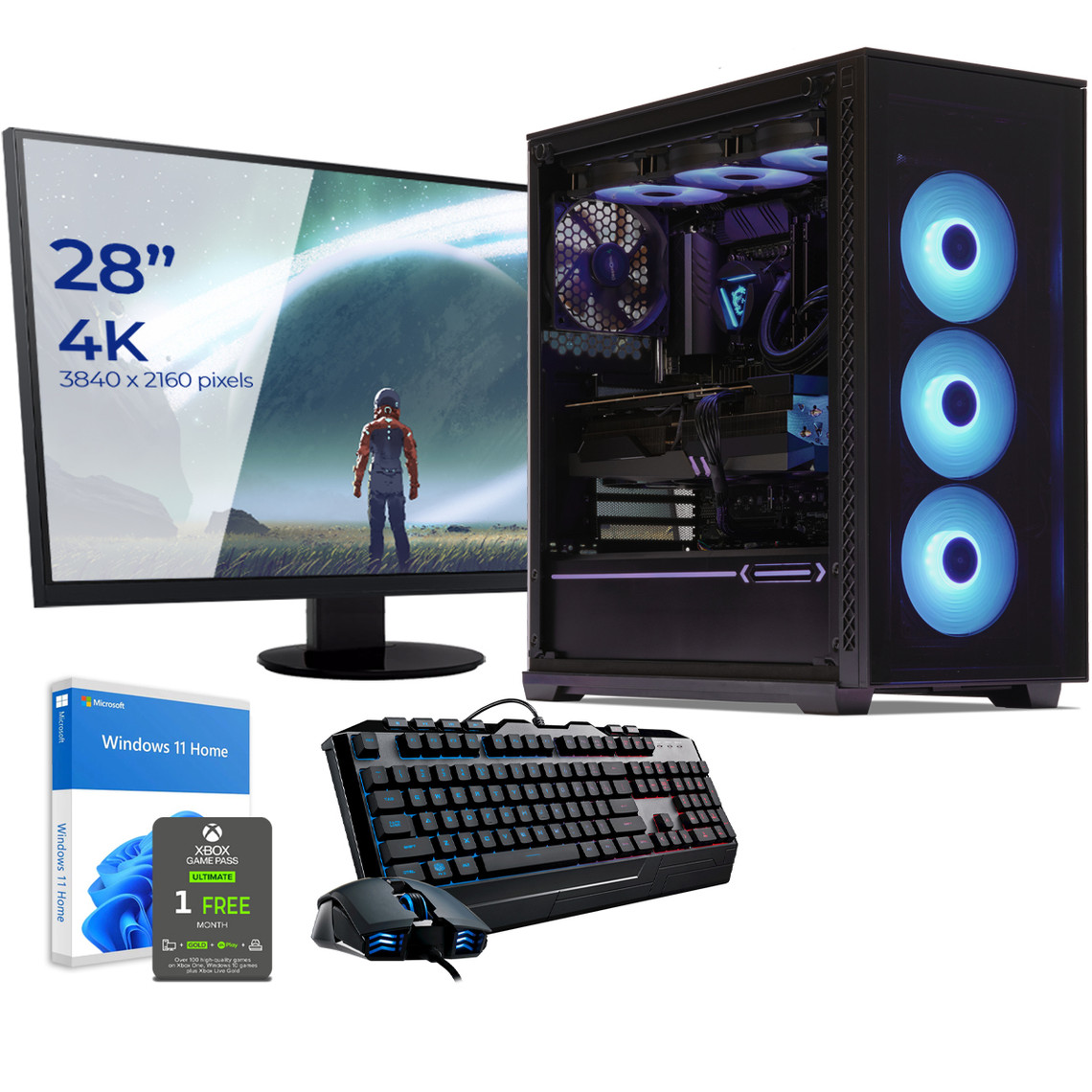 PC Fixe Gamer Sedatech Pack PC Gamer Watercooling • Intel i7-13700KF • RTX4080 • 32Go DDR5 • 1To SSD M.2 • 3To HDD • Windows 11 • Moniteur 28"