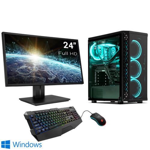 Sedatech - Pack PC Pro Gamer Watercooling • Intel i7-12700KF • RTX3070 • 16Go RAM • 1To SSD M.2 • 2To HDD • Windows • Moniteur 23.6" - PC Fixe Gamer Sedatech
