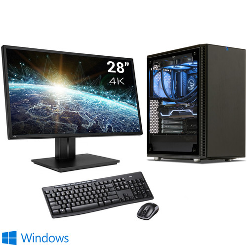 Sedatech - Pack PC Professionnel Watercooling • Intel i9-9900X • Quadro RTX A4000 • 64 Go RAM • 1To SSD M.2 • 3To HDD • Windows • Moniteur 28" - PC Fixe 64 go