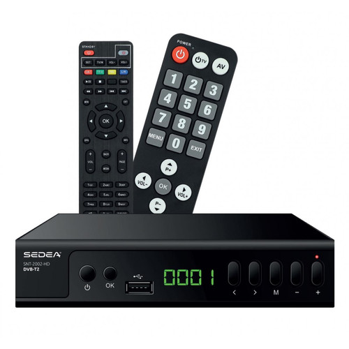 Sedea - Récepteur TNT HD DVB-T2 - SEDEA SNT-2002-HD - des Chaînes Terrestres TV gratuites en qualité HD, Fonction de lecteur multimédia via USB - TNT (Télévision Numérique Terrestre)