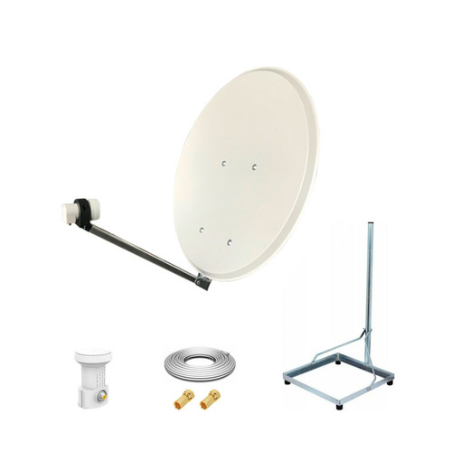 Sedea - Kit Antenne Parabole 65 cm Acier + Support balcon Acier 1m pour dalle béton 50X50cm + LNB single + Câble coax 25m + 2 fiches F Sedea  - Sedea