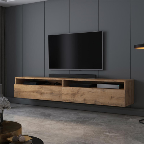 Selsey - Meuble TV - REDNAW - 180 cm - chêne wotan - Meubles TV, Hi-Fi Design