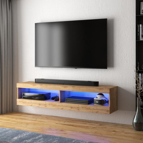 Selsey - Meuble tv - VIANSOLA - 100 cm - chêne lancaster - éclairage LED - Meubles TV, Hi-Fi Rectangulaire