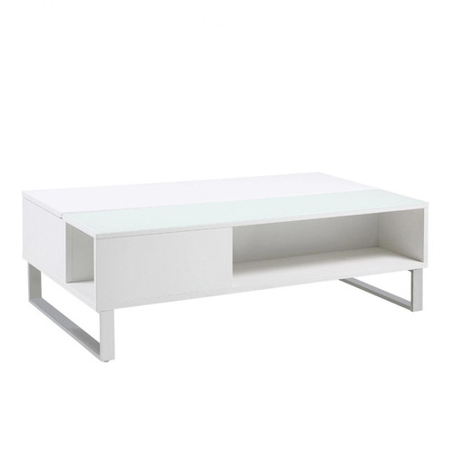 Tables d'appoint SELSEY Table basse - KOSTRENA - 110x60 cm - blanc