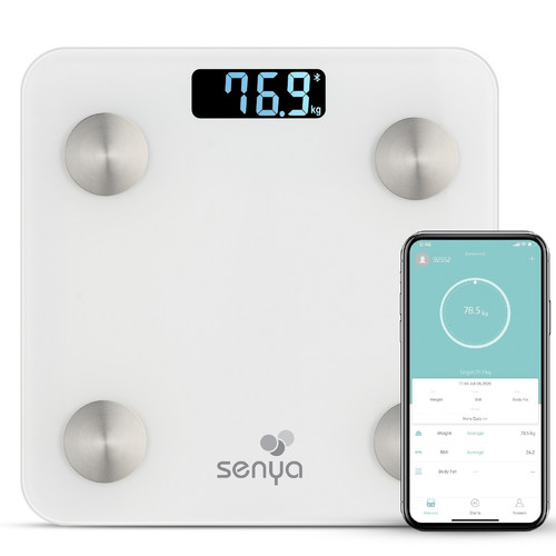 Senya - Pèse personne impédancemètre blanc, balance connectée Bluetooth - Balance connectée