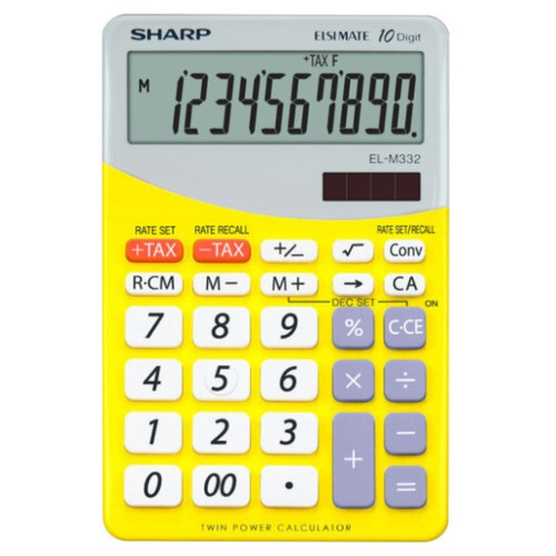 Accessoires Bureau Sharp Sharp EL-M332 calculatrice Bureau Calculatrice financière Jaune