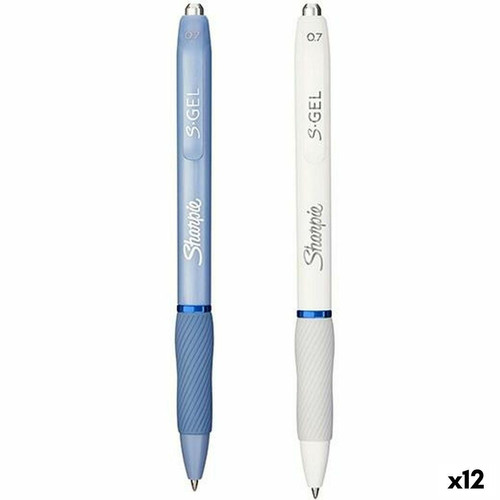 Sharpie - Stylo gel Sharpie S-Gel Bleu Blanc 0,7 mm (12 Unités) Sharpie  - ASD