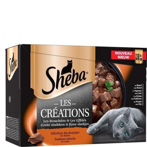 Sheba - Lot de 4 Sachets fraîcheur en sauce sélection du boucher 12 x 85 g Sheba  - Alimentation humide pour chat Sheba