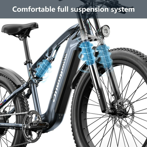 Vélo électrique Vélo électrique SHENGMILO MX05 - Gris - BABANG 1000W Moteur 26 pouces 17.5AH Samsung Batterie au lithium E-Bike FAT BIKE