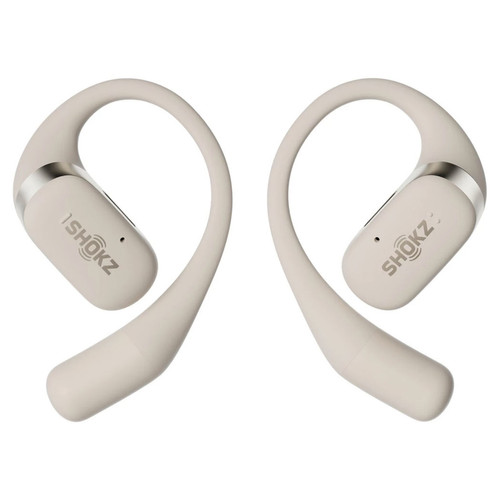 SHOKZ - Écouteurs sans fil Shokz OpenFit, Beige SHOKZ  - Ecouteurs intra-auriculaires Bluetooth