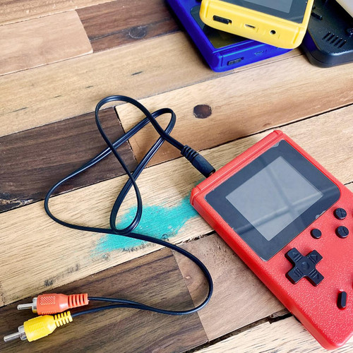 Shop Story SHOP-STORY - GAME BOX  RED : Console de Jeux Portable avec 400 Jeux Retro Vintage Batterie Rechargeable Connection TV Couleur rouge