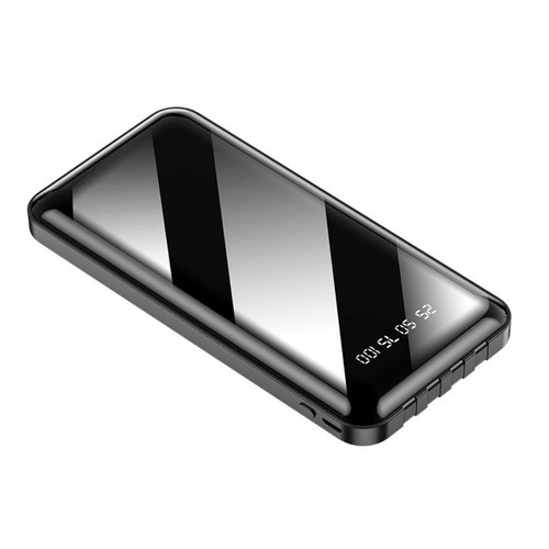 Chargeur secteur téléphone Shot Batterie avec Câbles Intégrés pour "SAMSUNG Galaxy J3 2016" Smartphone Tablette Chargeur 6000mAh (NOIR)
