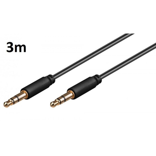 Shot - Cable 3m pour "IPHONE 12 Pro Max" Voiture Musique Audio Double Jack Male 3.5 mm NOIR Shot  - Câble et Connectique