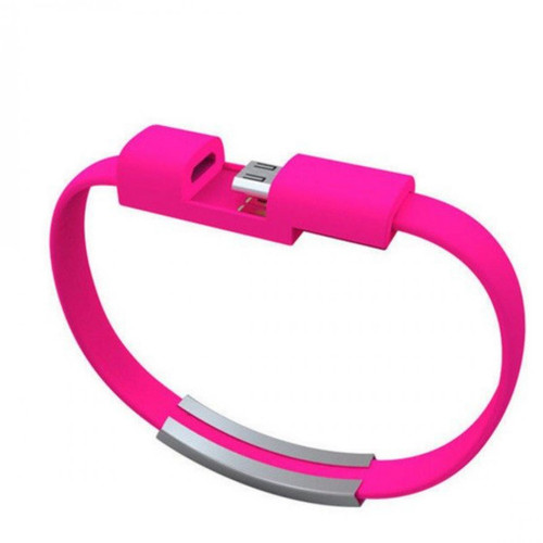Shot - Cable Bracelet Micro USB pour WIKO View 4 Lite Android Chargeur USB 25cm (ROSE BONBON) Shot  - Autres accessoires smartphone