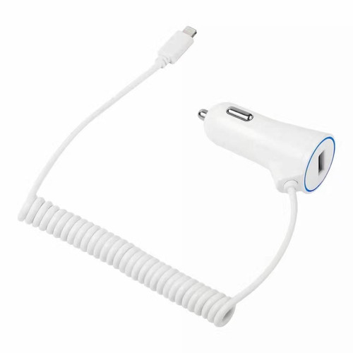Shot - Cable Chargeur Allume Cigare Lightning pour "IPHONE 14 Plus"Port USB Prise Voiture Universel (BLANC) Shot  - Chargeur Voiture 12V